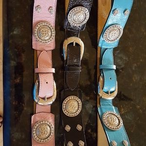 3 leather belts, new